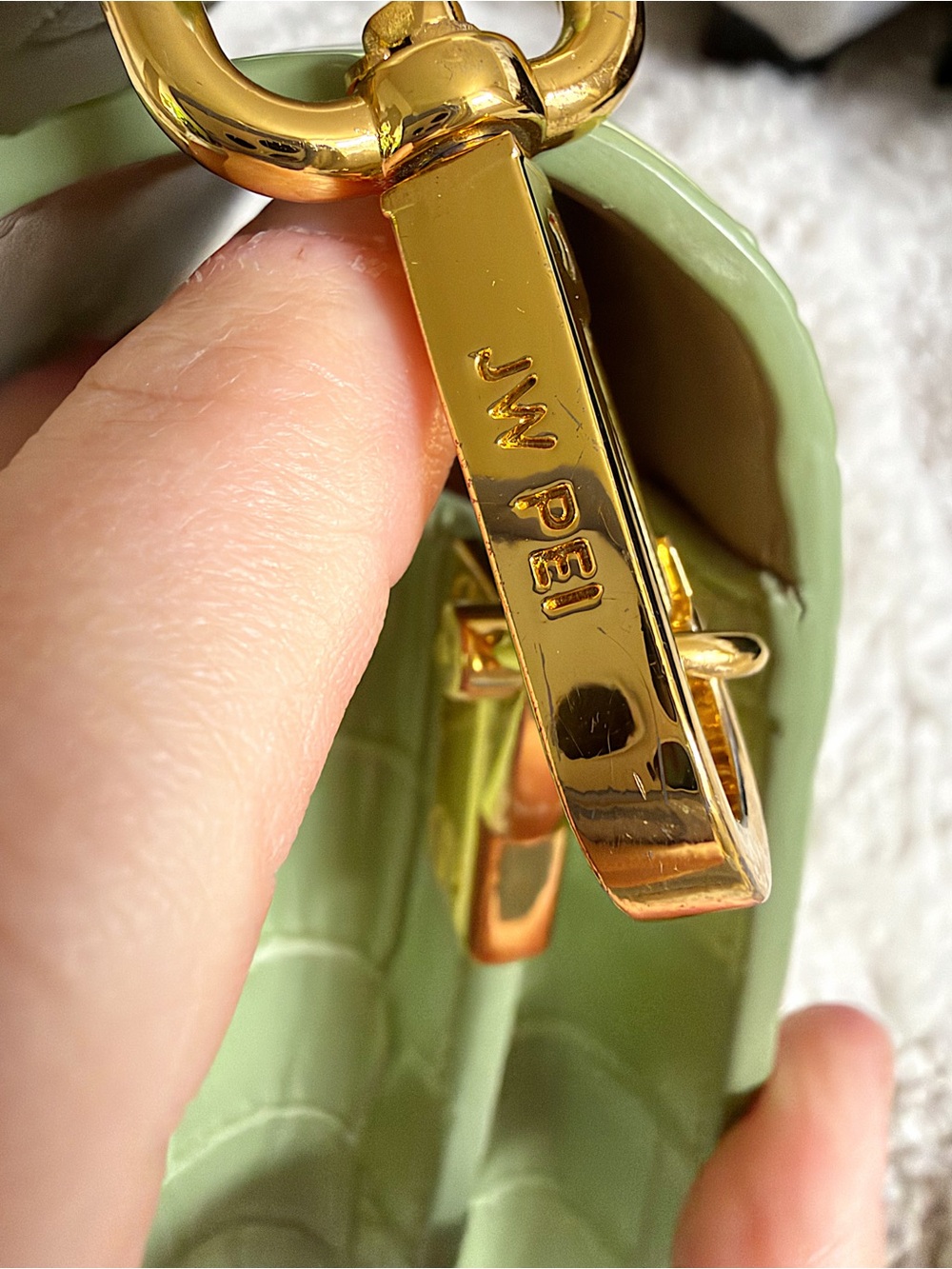 JW PEI green croc embossed shoulder crossbody bag - Picture 13 of 13